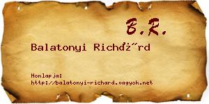 Balatonyi Richárd névjegykártya
