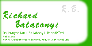 richard balatonyi business card